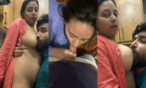 Beautiful Sexy Indian Milf Blowjob And Boobs Sucking By Husband
